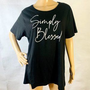 Positive Tees Shirt Top Shortsleeve Simply Blessed